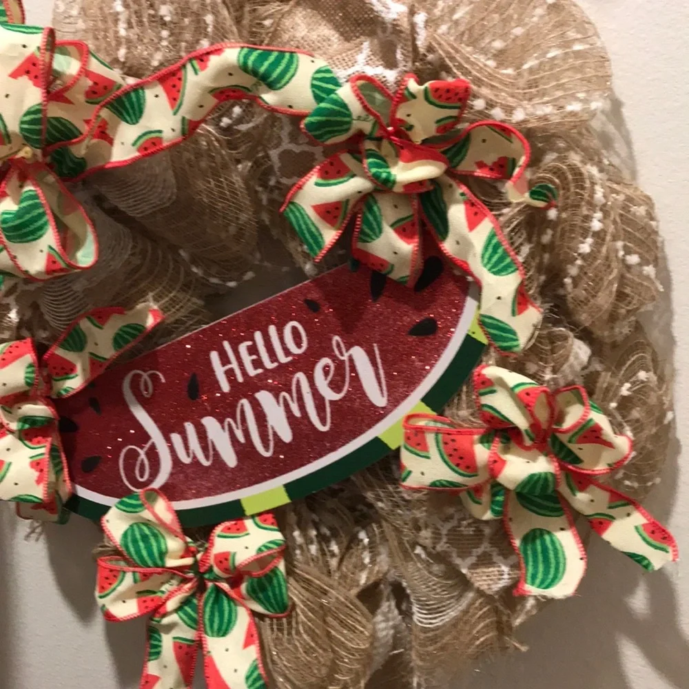 Summer Picnic Watermelon 🍉 Wreath Custom Handmade Final Sale